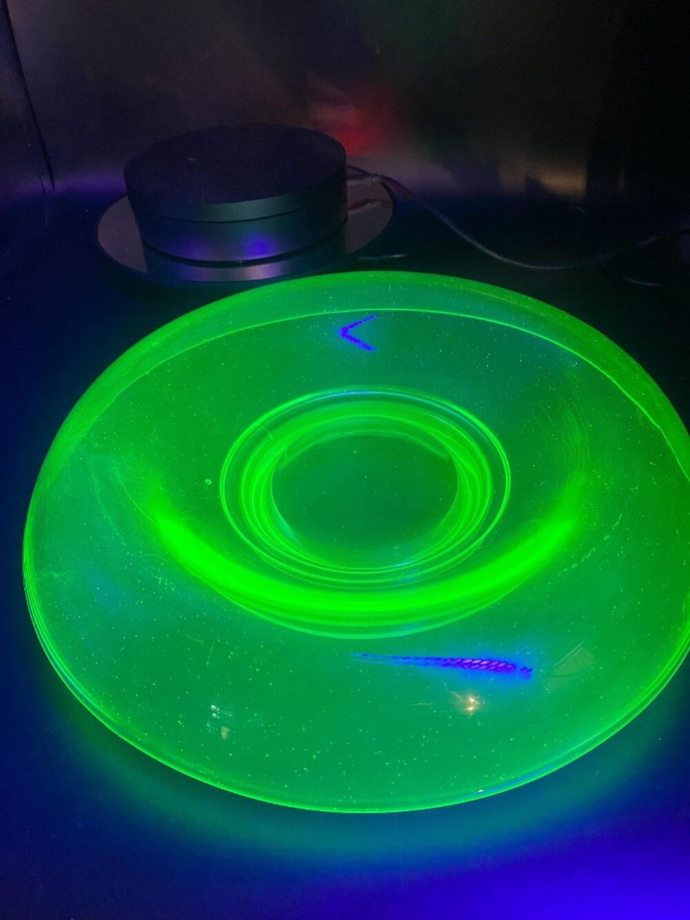 Uranium Glass Console Bowl